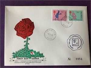 FDC  01.04.82  Tuberkulose  Vinjet TUBFRIM Konv. med nummer !