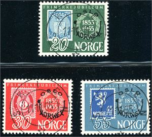 428/430. Norwex 55 i komplett serie, alle pent fullstemplet "Skien 11.11.55".