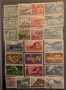 SVEITS, Lot med stemplede serier fra 1945-49 (AFA 1276,-)