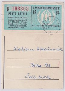 Lykkebrevet, Lykkebrevet på stort klipp pent stemplet ØYDEGARD 22-8-64