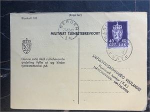 Kort stmpl. Kronet Posthorn RAVNANGER