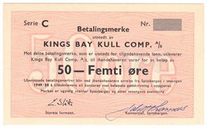 50 øre 1949/50 Kings Bay Kull Comp. Kv.0