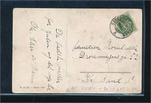 Julekort stemplet "SETESDALSBANEN A. 22-XII-22"