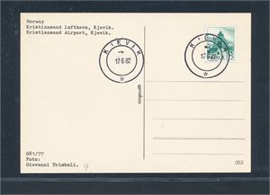 Reservestempel "KJEVIK 17 6 82" på uadressert kort med SAS-fly