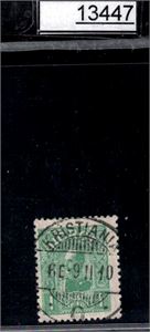 Nk 89 o. 1kr Haakon lux "KRISTIANIA O 9-II-10". Uvanlig i denne kvaliteten