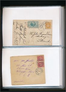 50 brev/kort stemplet i Aust-Agder i FDC-perm. Gammelt og fram til 60-tallet inkl sensur og prefrim