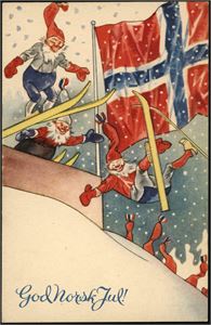 Spange. Komplett serie "God Norsk Jul" fra Lærdals forlag samt en dublett. Også tre kort fra den "uvanlige" serien med numrene 529, 530 og 536, men disse tre er alle med store feil. (totalt 14 kort).