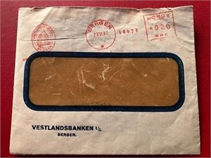 Brev fra Vestlandsbanken m/innhold - 1937