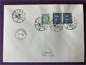 Brev stmpl. Kronet Posthorn Steinsrud