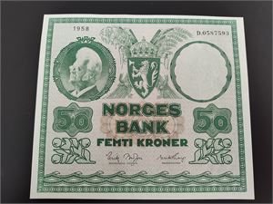 50 kroner 1958 D ex. Skilling 2018