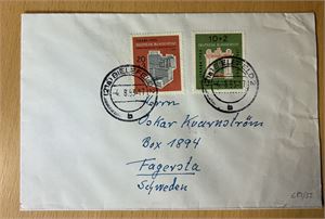 BRD Brev med Mi 171-72 IFRABA til Sverige (Merkeverdi € 55)