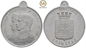 17 Mai medalje 1914 Grimstad. Kv.01.
