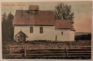 KVITESEID kirke, flott kolorert kort, ubrukt.