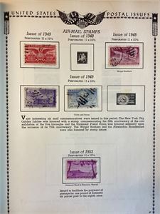 USA samling 1861-1952 på albumsider.  Stemplede merker