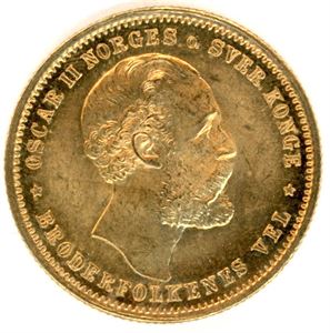 20 kroner 1875 i gull. 0/01