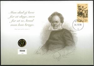 Drøyt 110 Myntbrev fra Samlerhuset. Stort sett fra 2005 til 2013. Bl.a. brev Nr 105 med liten Ibsen i gull og ca 10 brev med Norske sølvmynter.