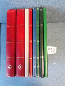 REKVISITA - INNSTIKKSBØKER 2x 48 sider og 6x 16 sider, alle med hvite ark med midtstolpe. Brukte, men ingen noteringer inni, vekt 6,3 kilo