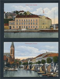 ARENDAL 2 praktfulle fargekort (PMD 151188 og 151198). Begge ubrukte