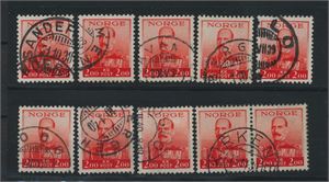 NK 215 10 stk 2 kr Haakon, alle med synlig årstall / rett tid.