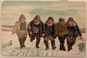 OLLESTAD, Andreas, kartongkort, utgiver J.F. Ørliten rift nede.