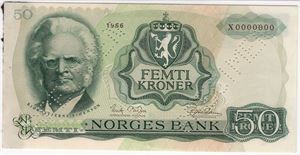 50 kroner 1966 X.0000000. Specimen. Kv.01