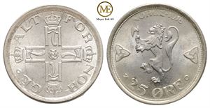 25 øre 1918 Haakon VII. Kv.0