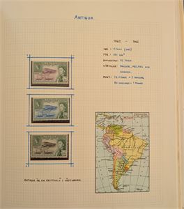 HELE VERDEN, samling i 2 bind fra mange land i forbindelse med 100-års jubileumet for frimerket.