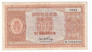 10 kroner 1953 Y