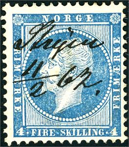 4. 4 skilling Oscar, anert med håndskrevet "Stryen 11/2 62.".