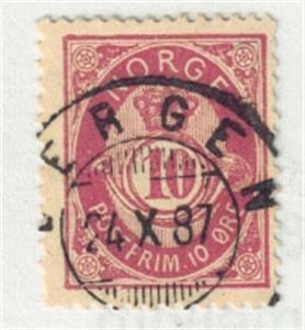 NK 53 II by, Praktstemplet "Bergen"  24-10-1887.