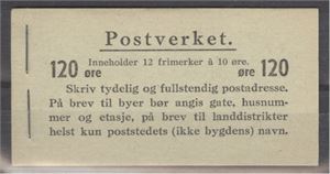 Frimerkehefte FH 14 III A komplett ** hefte i topp kvalitet! Grønt omslag.  Uten bindestrek etter gate.  Hode mot falsen.  Verdi 4.500.-