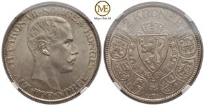 2 kroner 1908 Haakon VII. Kv.0/01