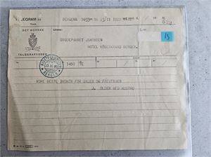 Telegram til brudeparet…23.11.1929 - stpl. Rikstelefonen Bergen