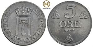 5 øre 1919 Haakon VII. Kv.0