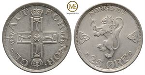 25 øre 1912 Haakon VII. Kv.0