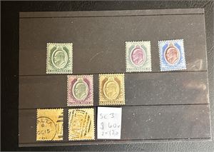 MALTA o 2 1d Victoria og x 5 verdier Edward 1903-04