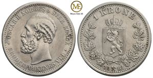 1 krone 1881 Oscar II. Kv.1+/01