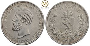 2 kroner 1885 Oscar II. Kv.01