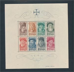 PORTUGAL xx Mi Bl 7 (€ 60). Medfølger 3 FDC