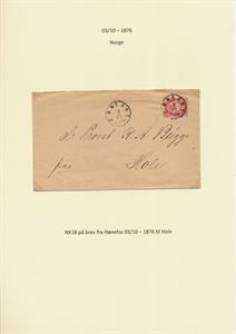 NK 18 Brev med 3 skill ph. Stemplet Hønefos 3/10-1876. sendt til Hole
