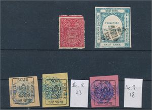 INDIA - STATER 3 merker Dhar, Duttia og Nandgaon. Ingen garanti