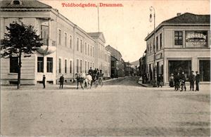 Drammen Drammen, Toldbodgaden. (Jacobsen). Småf. s/hv. Stpl i 08 Pen brukskvalitet.