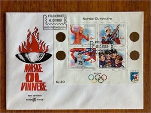 FDC Miniark OL-vinnere (Frim.dag)