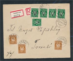 Rekbrev stemplet "KAMØYVÆR 27-3-42" til Tromsø. NB: KUN BREVFORSIDE!