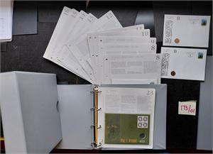 MYNTBREV-SAMLERHUSET Perm med kassett med brev 8-16 og 23. 2 stk av nr 8 og 2 ekstra konvolutter ny 50øre stemplet "KONGSBERG"
