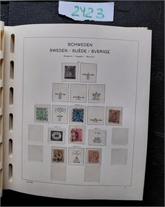 SVERIGE o vesentlig stemplet samling i Schaubek album med lommer til 1979. Det meste av de dyre merkene mangler, ellers ganske fyldig