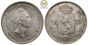 24 skilling 1854 Oscar I. Kv.0