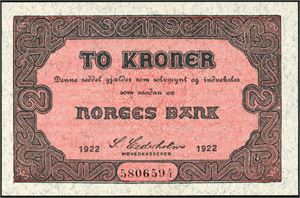 2 kroner 1922, nr 5806594. 0