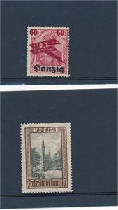 DANZIG xx Mi 51 (€ 6) og 211 (€ 130). Sistnevnte med ørliten limskade