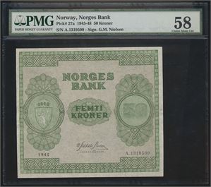 50 Kroner 1945 A.1319509 PMG 58